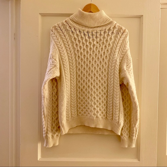 Aran Crafts turtle neck sweater SZ Small 100% Wool - Picture 5 of 6